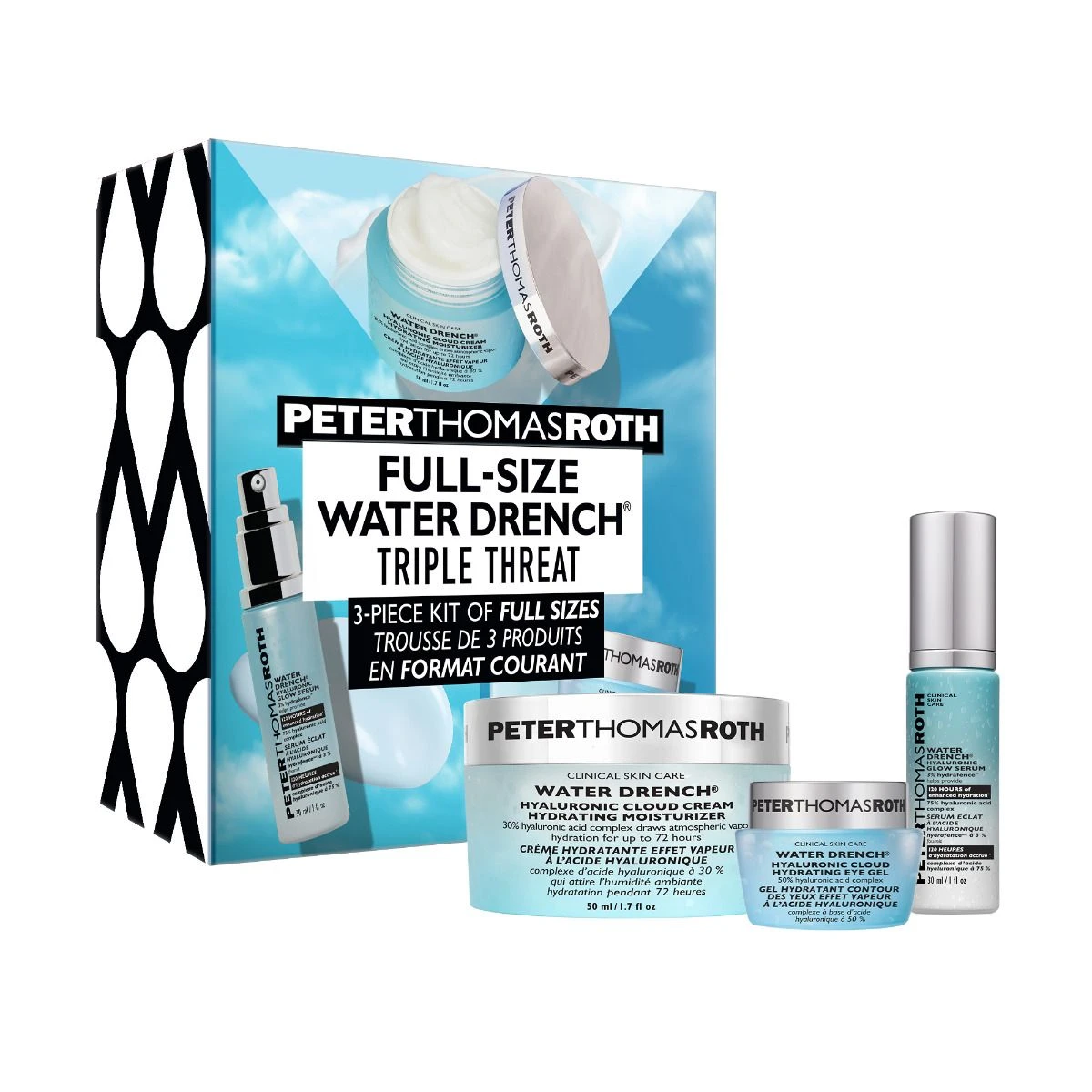 Peter Thomas Roth Full-Size Water Drench Triple Threat 3-Piece Kit 1 Peter Thomas Roth Full-Size Water Drench Triple Threat 3-Piece Kit