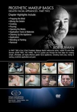 Stan Winston Studio Prosthetic Makeup Basics - Gelatin Facial Appliances (DVD) -Camera Ready Cosmetics 858385005161 Prosthetic Makeup Basics Pt2 Back