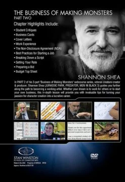Stan Winston Studio The Business Of Making Monsters (DVD) -Camera Ready Cosmetics 858385005246 The Business of Making Monsters Pt2 Back