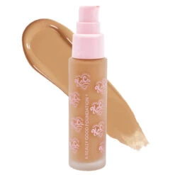 KimChi Chic A Really Good Foundation 26 KimChi Chic A Really Good Foundation -Camera Ready Cosmetics ARGF12 swatch with component 1000x 1
