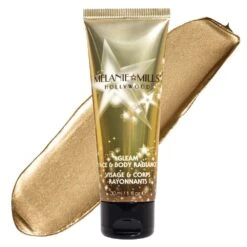 Melanie Mills Hollywood Gleam Face & Body Radiance 1oz. -Camera Ready Cosmetics Melanie Mills Gleam Body Radiance 1 oz tube swatch Disco