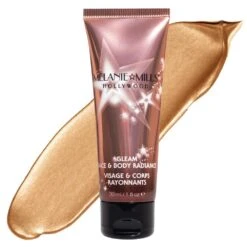 Melanie Mills Hollywood Gleam Face & Body Radiance 1oz. -Camera Ready Cosmetics Melanie Mills Gleam Body Radiance 1 oz tube swatch Peach
