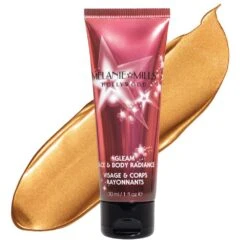 Melanie Mills Hollywood Gleam Face & Body Radiance 1oz. -Camera Ready Cosmetics Melanie Mills Gleam Body Radiance 1 oz tube swatch Rose