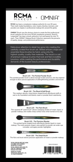 RCMA RCMA X OMNIA Professional Complexion 5pc Brush Set -Camera Ready Cosmetics RCMAxOMNIA BoxBack 720x e79193b6 a375 4c3e a36e 82385a0e852e