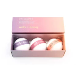 Milk + Honey Bath Bomb Trio