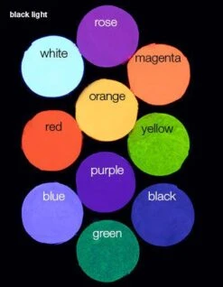 Kryolan Aquacolor UV Day Glow Palette 6 Colors 5 Kryolan Aquacolor UV Day Glow Palette 6 Colors -Camera Ready Cosmetics kryolan aquacolor uv dayglow 6 color palette under uv light