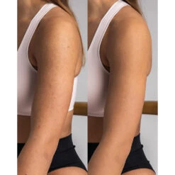 Tinge Hydrating Body Tint -Camera Ready Cosmetics medium tan before after 3 1