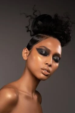 Danessa Myricks Beauty ColorFix Foils -Camera Ready Cosmetics wearing blackout topped with cosmic 2